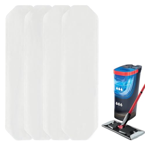 YOFDAL 4 PCS Recambio Fregona Mopa Plana Kit, Microfibra, Reutilizable, Fácil de Instalar, Elimina Manchas Fácilmente, Apto para Todo Tipo de Suelos Duros für Vileda H2PrO
