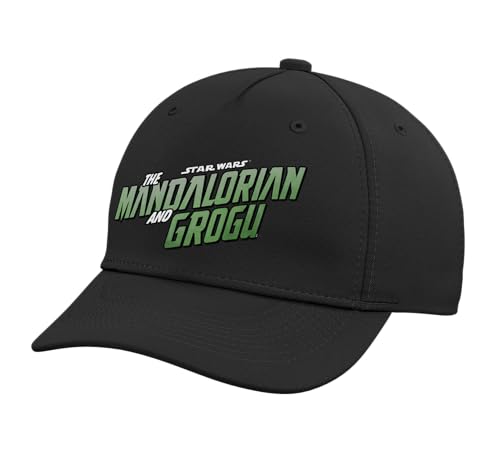 Star Wars The Mandalorian and Grogu Official Movie Logo Adjustable Printed Baseball Hat Black