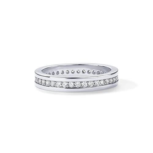 Pavoi Rhodium Plated Stacking Tiny Cubic Zirconia Band | Eternity Rings For Women | Thumb Ring | Size 8 #TOP2