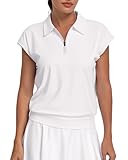 Soneven Womens Cap Sleeve Golf Shirts Short Sleeve Polo Shirts Moisture Wicking Athletic Tennis Tops