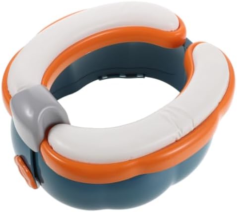KONTONTY Portable Folding Potty Seat with Blue Plastic Travel Potty Training Seat, Non-Slip Base, and Easy-to-Clean Design Suitable for Home and Public Restrooms