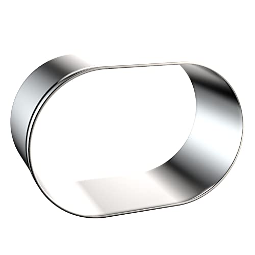 Pill Capsule Long Oval Plaque Frame Cookie Cutters Geometric Shapes For Baking - Set Of 4-5 Inch, 4 Inch, 3 Inch, 2 Inch - Plaque Frame Stainless Steel #TOP3