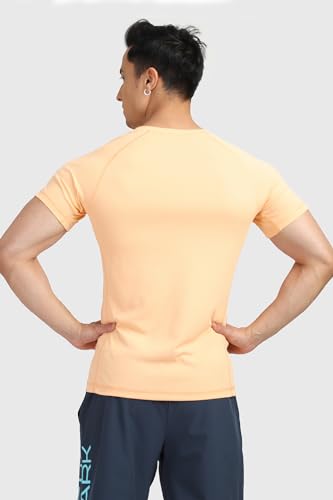 Image of FUAARK Men's Round Neck Slim fit Gym & Active wear Sports T-Shirt for Workout & Casual Wear Peach