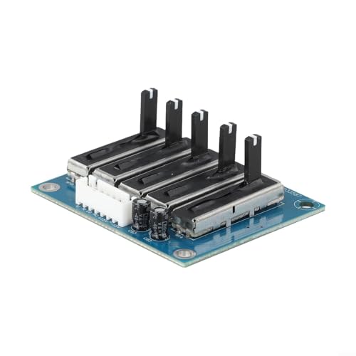 Placa de ecualizador de audio de 5 vías con fuente de alimentación dual para ajuste de sonido en escenario, módulo PCB azul miniatura 3