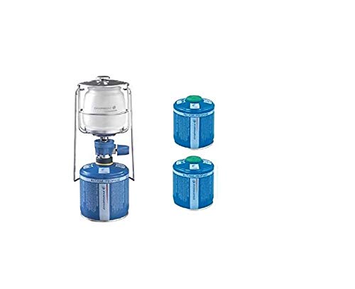 Farol lámpara de gas Lumogaz Plus Campingaz de 80 W + 2 cartuchos CV 300 de 240 g