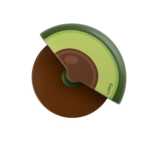 FISURA - Tagliapizza originale. Tagliapizza con rotella divertente. Coltello per pizza in acciaio inox e ABS. Misure: 7,5 centimetri x 5,5 centimetri. (Avocado, verde)
