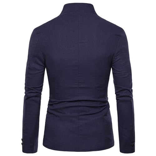 JEsilunmaMY Mens Stand Collar Stylish Suit Jacket Multi Buttons Casual Blazer Jacket Business Wedding Prom Party Tuxedo3