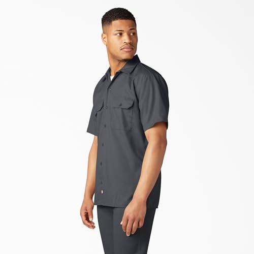 Image of Dickies Men's Short Sleeve Work Shirt - Durable Twill Button Down Shirts for Men, Lightweight Uniform for Daily Wear