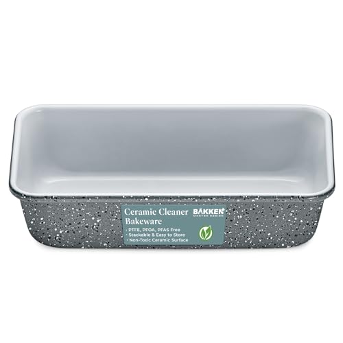 Image of Bakken- Swiss Premium Loaf Pan – Aluminized Steel, Ceramic Non-Stick Coating, PFOA PFAS Free, Even Heat, Non-Toxic, 9x4.7x2.3”, Stylish Colors, Healthy Baking, Ideal Size, Durable BakeWare
