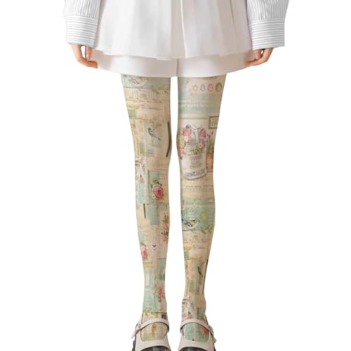 Premium Cotton Cute Kawaii Japanese Lolita Leggings Patterned Tights for Women with Designs 30D Pantyhose Opaque Stockings