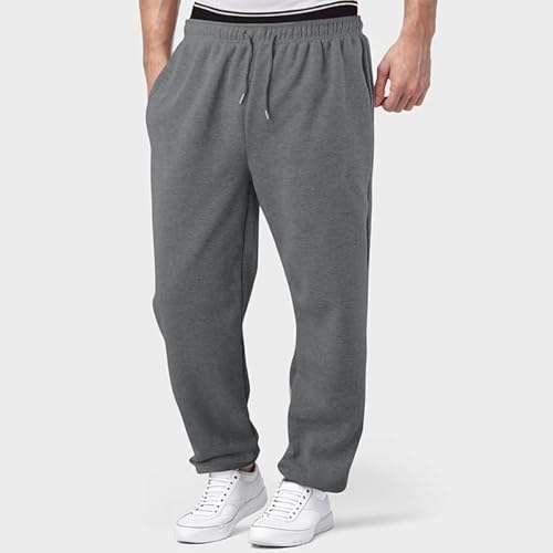 Boys Baggy Sweatpants Straight Wide Leg Uniform Track Pants Elastic Waist Athletic Joggers Sweat Pants with Pockets3