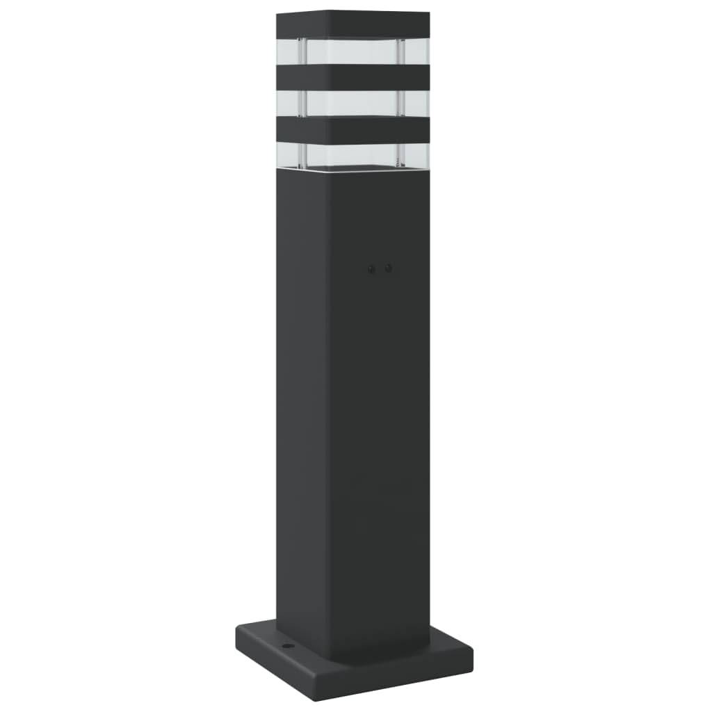 Luci per vialetti con sensore di movimento, 3 pezzi, nero, 50 cm, in alluminio pressofuso resistente alle intemperie, per giardino, terrazza, vialetto, con sensore e grado di protezione IP44