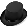 Universal Trilby Hat for Gentlemen Magicians Carnivals Trilby Hat Thicken Flat Top Hat for Gentlemen Casual Gathering Black