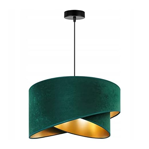 Light-Home Milan Lampenschirm Hängelampe Hängeleuchte - Deckenlampe Industrial für Wohnzimmer Schlafzimmer und Esszimmer - Pendelleuchte aus Metall mit Lampenschirm aus Velours - Grün