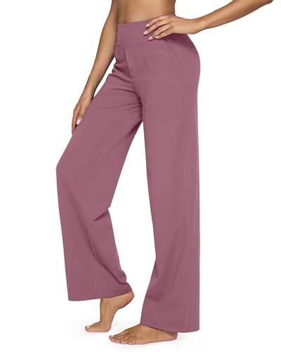 Image of G4Free EverGoing Yoga Pants Women Wide Leg Pants with Pockets High Waist Stretch Dress Casual Sweatpants Petite /Regular /Tall
