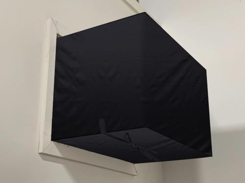 Image of Stylista window ac cover suitable for O-General 1.5 Ton AXGB18CHAA-B, Black Color Elastic fit Cover for front and rear Of Window Ac