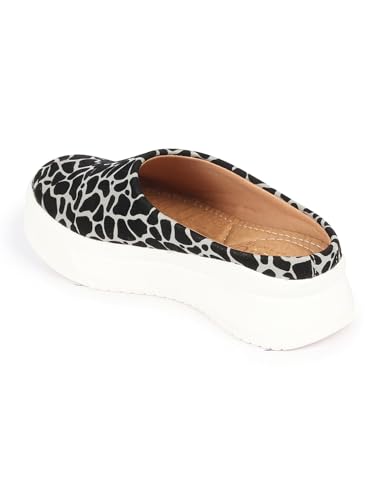 Image of FAUSTO Women's Fashion Outdoor Leopard Print Height Enhancer Open Back Slip On Casual Shoes