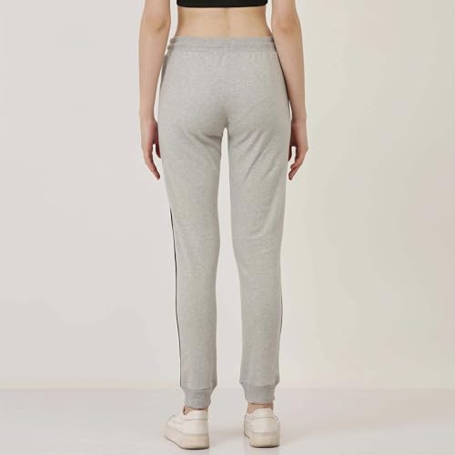 Image of Women's Slim Fit Printed Joggers | 100% Cotton French Terry | Mid-Rise Ankle Length | Yoga, Travel & Casual Wear