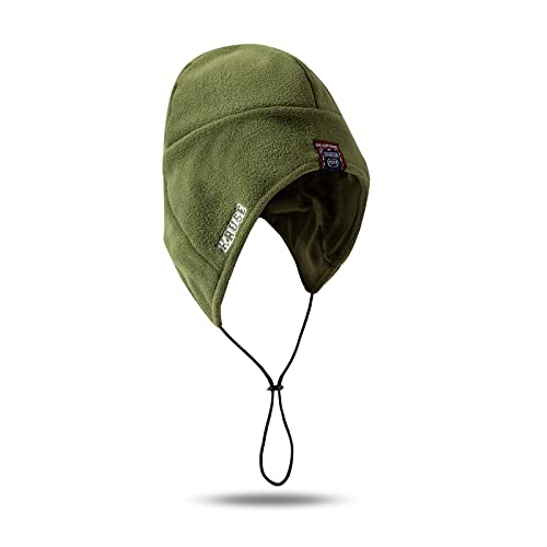 [Croogo] 耳あて付き帽子 秋冬 防寒保温帽子 あったか パイロットキャップ 裏起毛 フライトキャップ アウトドア 屋外作業 冬の通勤通学 サイクリング 雪山 登山 スノーボード 自転車(G-PL24-グリーン) - Croogo - 商品画像