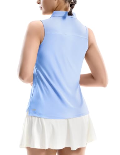 Image of MIER Womens Sleeveless Golf Polo Shirt, UPF 50+ Quick Dry Quarter Zip Tops