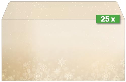 SIGEL DU633 Christmas envelopes "Golden Christmas Night", Gold, White, gummed, DL, 25 envelopes - Image 2