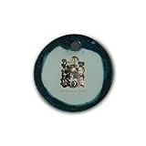 Schöner Keramik-Anhänger „Sternzeichen Steinbock“ in blau marmoriert; Schmuck Kette Kettenanhänger Geschenk Kunsthandwerk Keramik rund Talisman Halskette Aufmerksamkeit Mitbringsel individuell