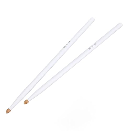 Baquetas para batería 5A de arce, 1 par para adultos, niños y principiantes, accesorios de reemplazo para instrumentos musicales (blanco)