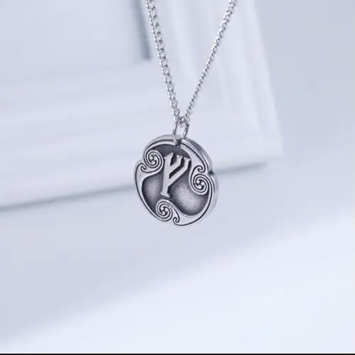 Vintage Runes Charms Necklace Viking Jewelry Adjustable Rope Chain Necklace-Link Chain-fehu3