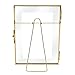Isaac Jacobs 5x7, Antique Gold, Vintage Style Brass and Glass, Metal, Floating Desk Photo Frame (Vertical), with Locket Bead Clasp Closure for Pictures Art, More (5x7, Antique Gold)