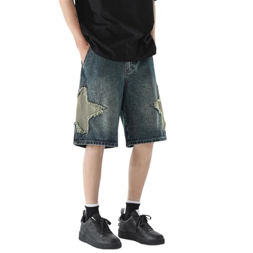 Short en denim bleu à imprimé gothique aux finitions soignées - 2