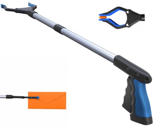 Image of FitPlus 2024 Upgrade PowerGrip T9, Grabber Reacher Tool, Wide Jaw, Foldable, Steel Cable, with 96 Grip Points for Firm Grip, 32 inch with Magnet