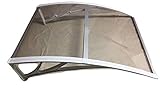 Denmir Door-Window Awnings Solid Panel, 6ft x 4ft Clear with Mid Support