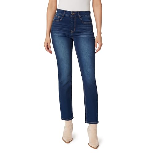 Angels Forever Young Women's 360 Sculpt Mid-Rise Straight Ankle Jeans