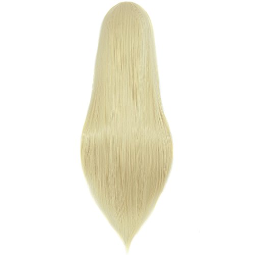 MapofBeauty 32" 80cm Long Straight Anime Costume Cosplay Wig Party Wig (Light Blonde)