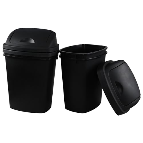 Pack de 4 canecas de basura de plástico negro 6 galones