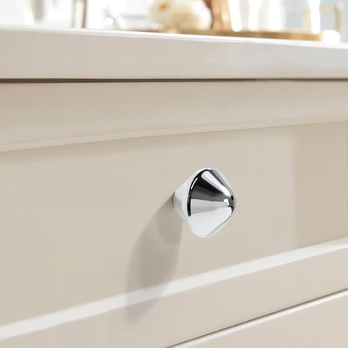 YAGU 10 Pack Polished Chrome Kitchen Cabinet Knobs 1-1/5 Inch Spinning Top Solid Dresser Drawer Knob Bright Silver Modern Hardware Shiny Nickel Pulls for Closet Cupboard Wardrobe by YAGU - Used condition - Image 2