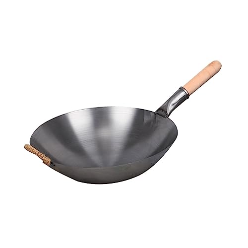 Cabilock Wok de acero con mango de madera y recubrimiento antiadherente