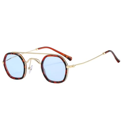 Lunettes de soleil rétro pour femme double pont verres transparents océan punk UV400