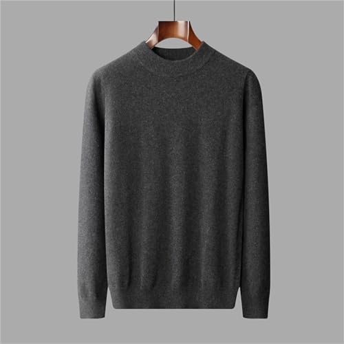 Men 100% Solid Cashmere Cold Proof Blouse Round Neck Solid Color Pullover Sweater4