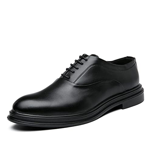 Zapatos de vestir para hombre en cuero de diseño sólido con tacón plano