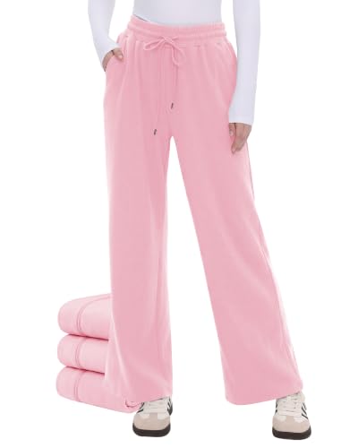 Womens Fleece Lined Wide Leg Sweatpants - Winter Warm Thermal Sweat Pants - image 1