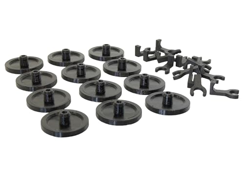 Bester Bodenschoner für Bierzeltgarnitur aus Gummi, unauffällig an der Festzeltgarnitur mit gewölbten Auflageflächen, z.B. für RUKU Event Bierbank und Biertische - Set mit 12 Stück - Made in Germany