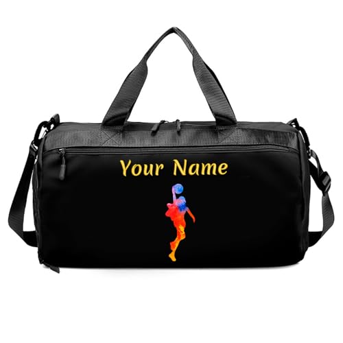 Bolsa de Equipaje Personalizada con Foto de Nombre, Bolsa de Gimnasio Personalizada con Bolsillos húmedos y Secos para Viajes de Baile, Bolsa de Gimnasio Personalizada para Hombres y Mujeres