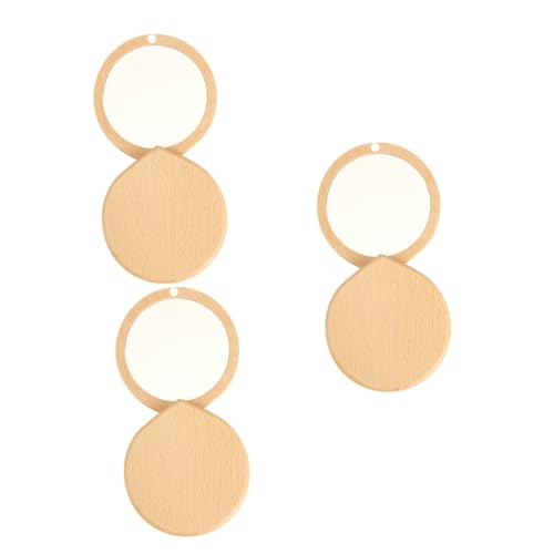 FOMIYES 3 espejos portátiles de maquillaje de madera
