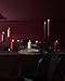 Bolsius Tapered Dinner Pillar Candles - Dark Red - Pack of 16 - Long Burning Time of 13 Hours - Household Candle - Interior Decoration - Unscented - Natural Vegan Wax - 27 x 2.3 cm