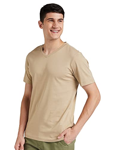 Image of Amazon Brand - Symbol Men's Solid Cotton T Shirt | Plain | V Neck | Half Sleeve-Regular Fit | Combo Pack of 3 (Available in Plus Sizes)