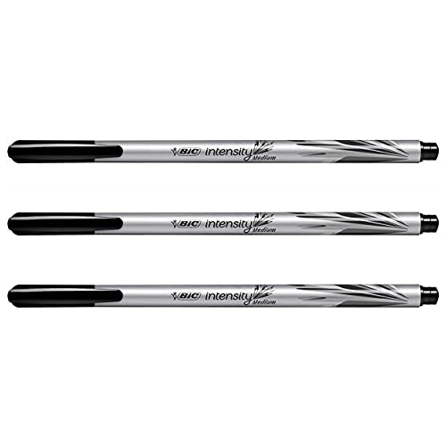 Bic - Lote De 3 Bolígrafos De Fieltro Intensity Medium, Trazado: Negro
