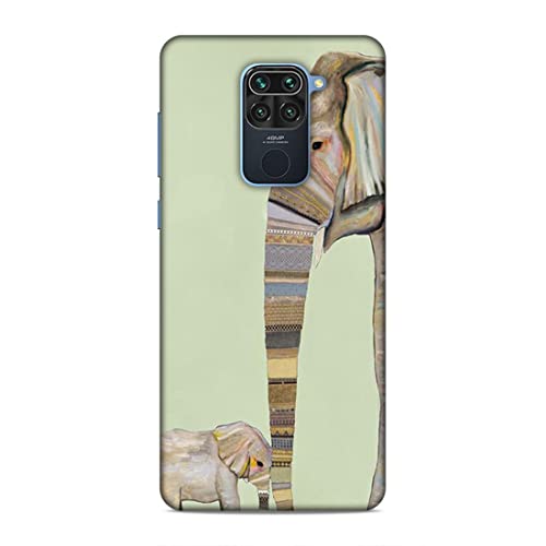 Image of Printed Mobile Back Hard Case Cover for Xiaomi Redmi Note 9 | Elephants, Cute Baby Elephant, Traditional-2189