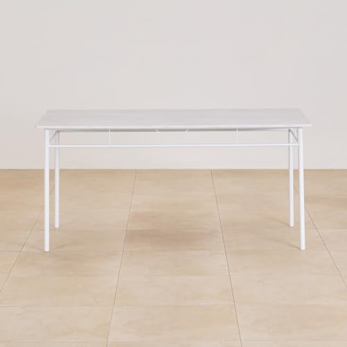 Image of Home Centre Helios Lucia 6-Seater Dining Set with Chairs and Bench - White