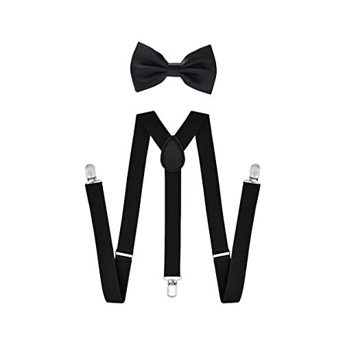 Ziyoot Men's 1920s Accessories Gatsby Gangster Costume Sets Beret Y-Back Suspender, 04 Black, One size fits most. - Thumbnail 5